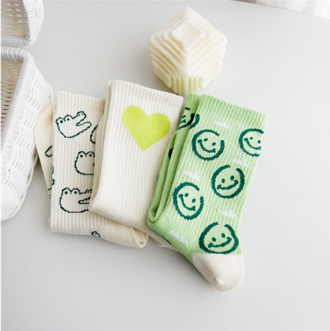 Embroidery On Socks - Meias Casuais Femininas Estilo Harajuku Hip