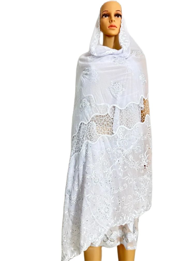 Embroidery Hijab - Lenço de Luxo Macio de Alta