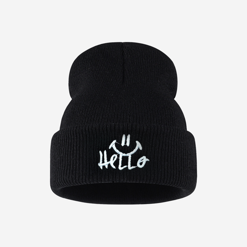 Embroidery Knit - Gorro de malha para crianças de