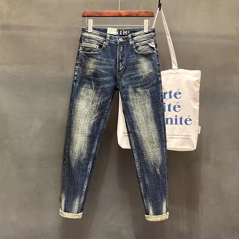 Embroidery Effect - Designer de moda masculina jeans alta