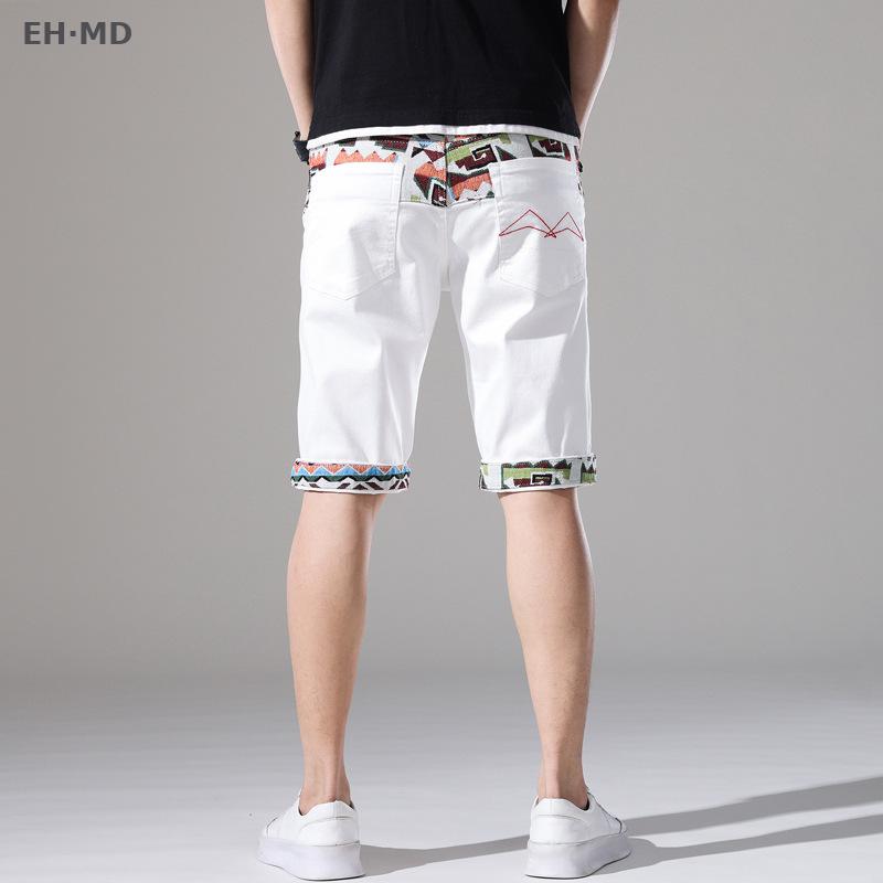 Embroidery Effect - Verão novo buraco bordado masculino branco