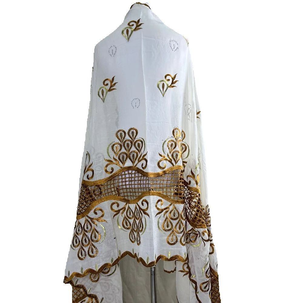 Embroidery Hijab - 2026 Lenço Turbante Muçulmano Africano Feminino,