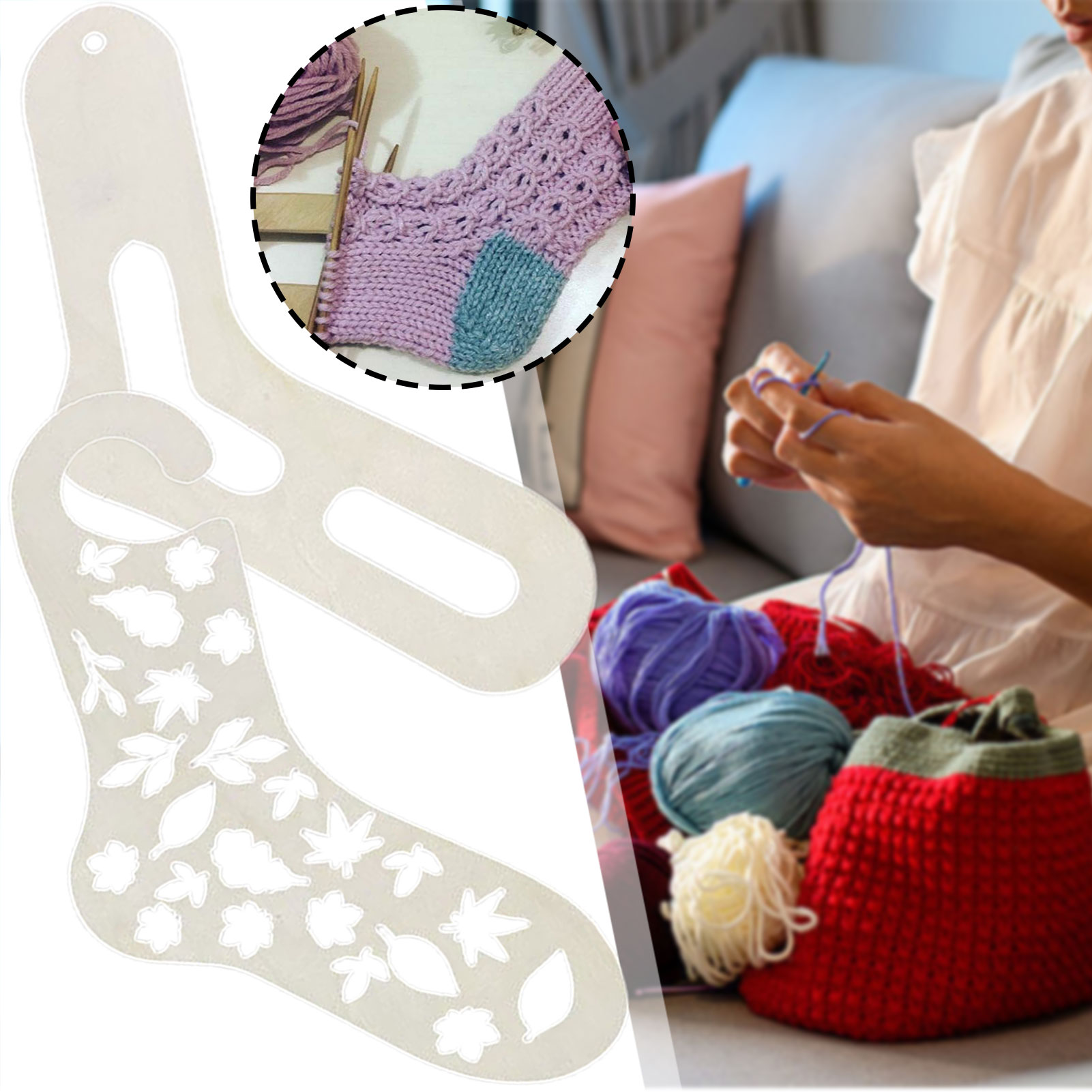 Embroidery On Socks - 1/2 pçs ferramenta de tricô para
