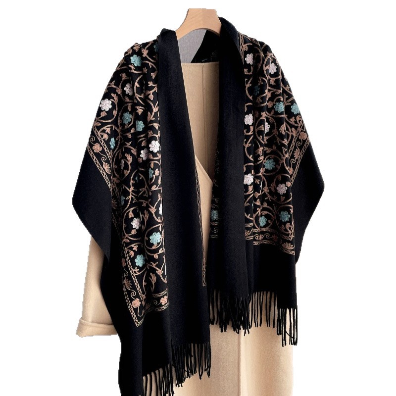 Embroidery Hijab - 2025 novo bordado cachecol de caxemira