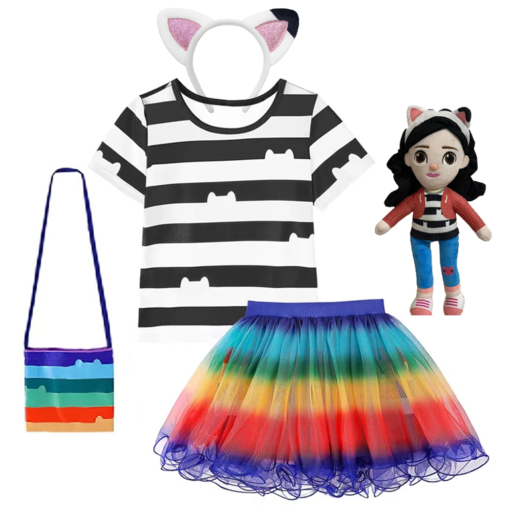 Embroidery Cat - Conjuntos de saia infantil Gabby Doll