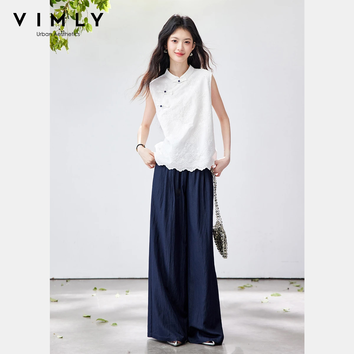 Embroidery Uniforms - Conjunto Feminino de Verão Estilo Chinês