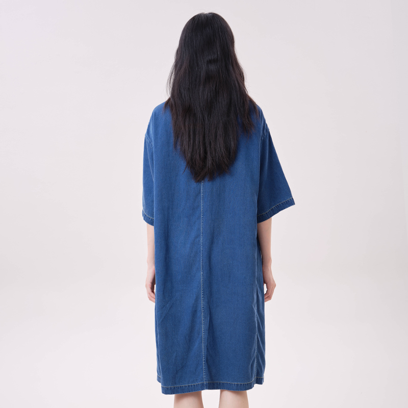 Vestido de Denim Lyocell MOVEU - Embroidery Cat avaliação e preço