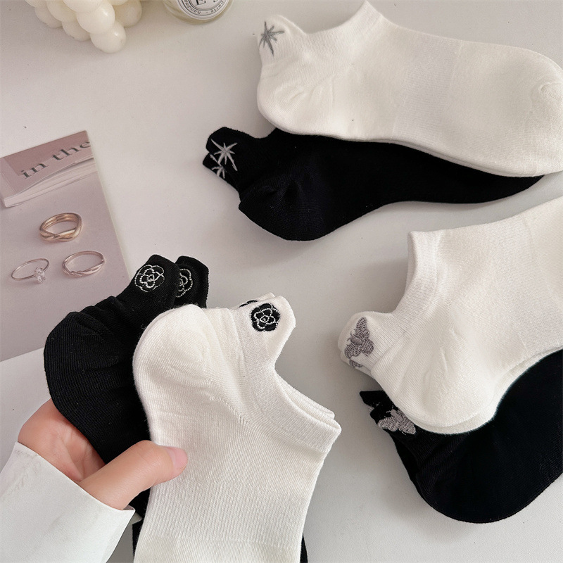 6 pares de marca de luxo meias - Embroidery On Socks avaliação e preço