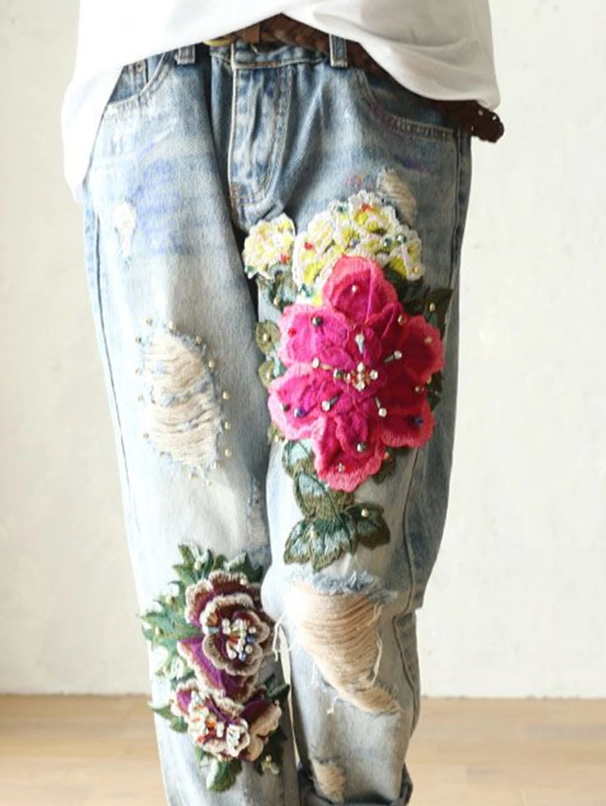 Calças Jeans Femininas Elegant - Embroidery Effect avaliação e preço