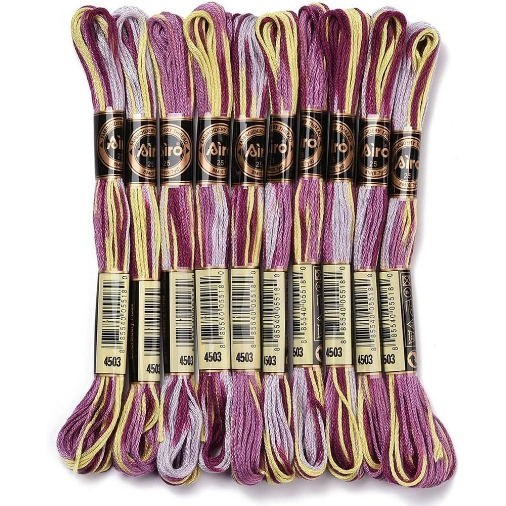 6 fios roxo variegado bordado  - Embroidery Kit avaliação e preço