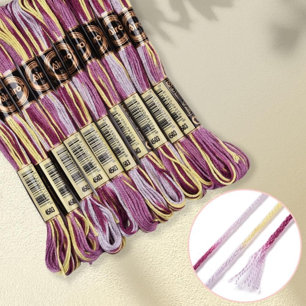6 fios roxo variegado bordado  - Embroidery Kit avaliação e preço