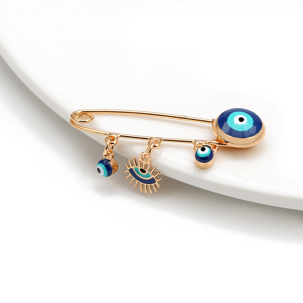 Azul Turco Evil Eye Broche Pin - Embroidery Kiss avaliação e preço