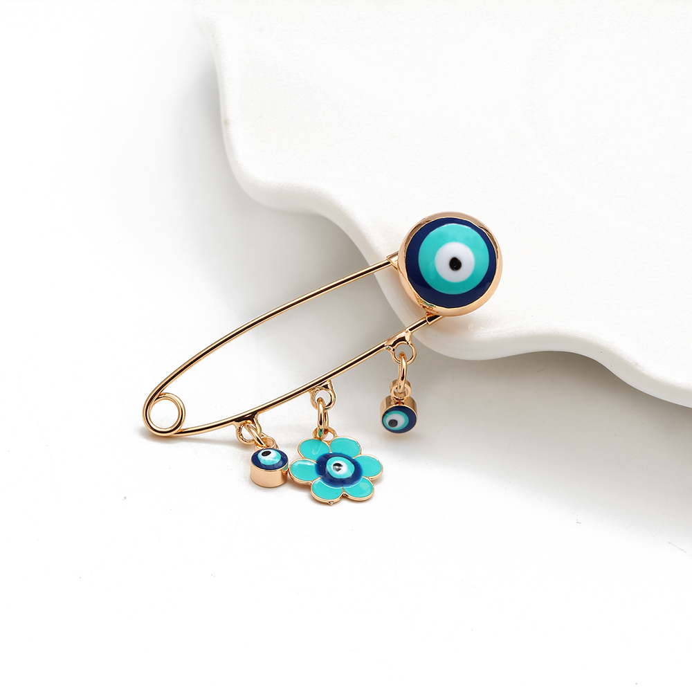 Azul Turco Evil Eye Broche Pin - Embroidery Kiss avaliação e preço