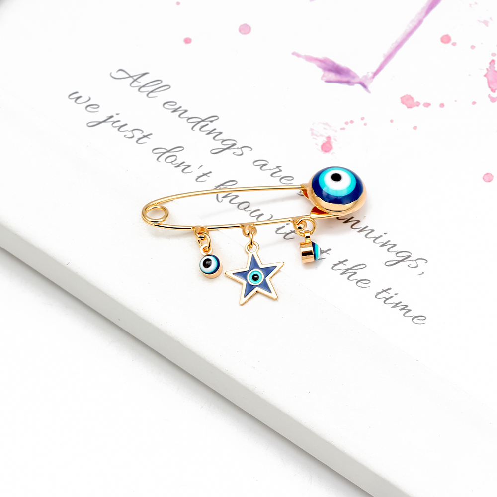 Azul Turco Evil Eye Broche Pin - Embroidery Kiss avaliação e preço