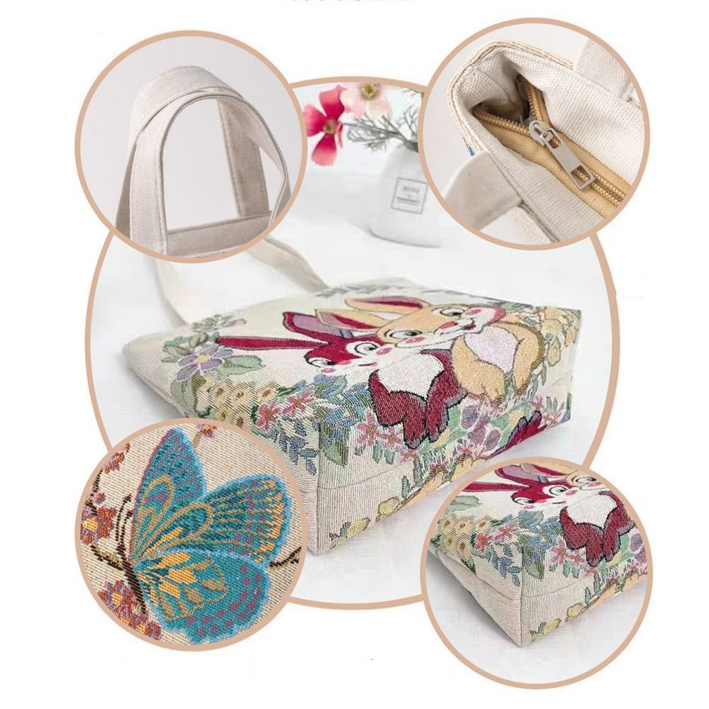 Bolsa de lona bordada com flor - Embroidery Cat avaliação e preço