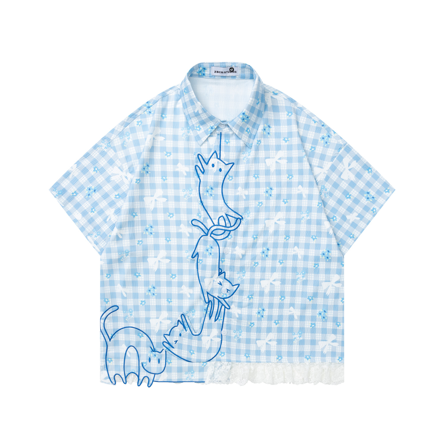 Camisa Casual Xadrez de Verão  - Embroidery Cat avaliação e preço