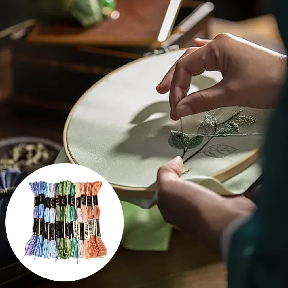 12 Meadas de Linha de Bordar p - Embroidery Handicraft avaliação e preço