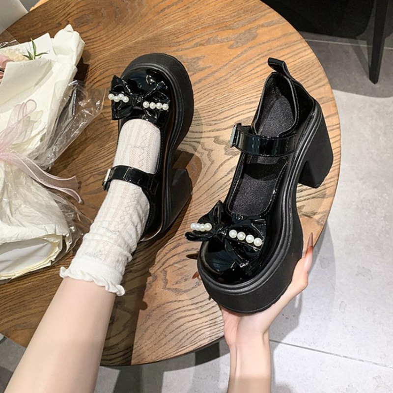 Sapatos Lolita 2026 Pretos com - Embroidery Flat Shoes avaliação e preço
