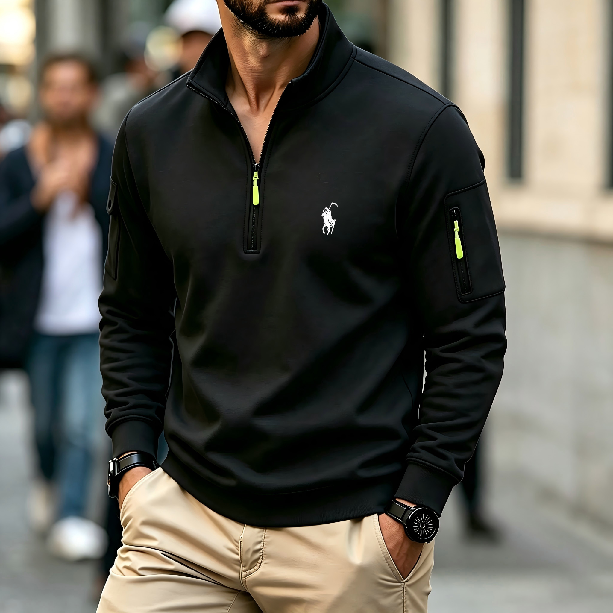 Camiseta masculina de manga co - Embroidery Knit avaliação e preço