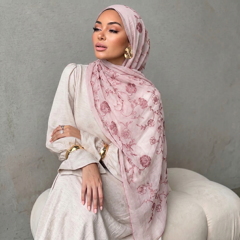 Lenço Hijab Muçulmano com Bord - Embroidery Hijab avaliação e preço