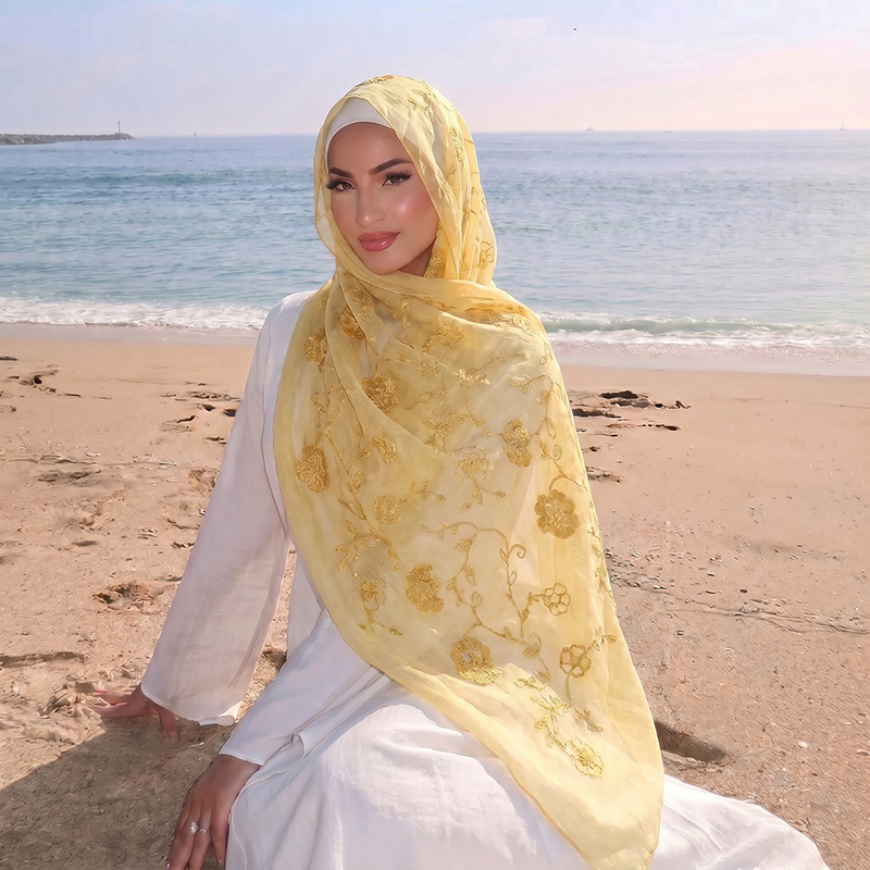 Lenço Hijab Muçulmano com Bord - Embroidery Hijab avaliação e preço