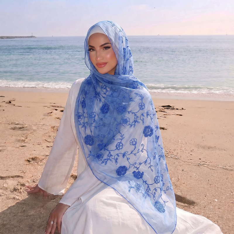 Lenço Hijab Muçulmano com Bord - Embroidery Hijab avaliação e preço