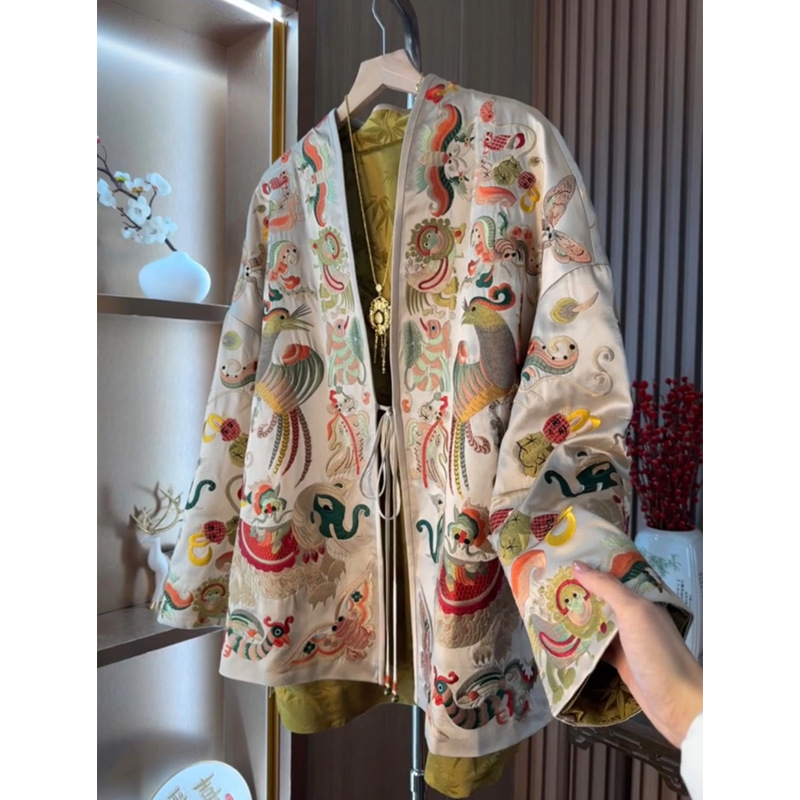 Novo Cardigã Kimono Estilo Chi - Embroidery Knit avaliação e preço