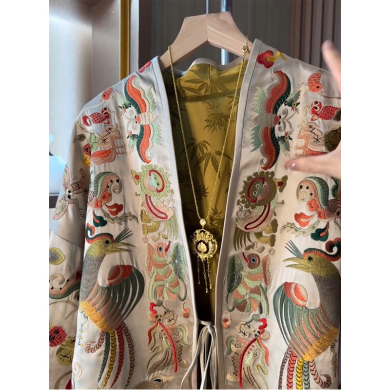 Novo Cardigã Kimono Estilo Chi - Embroidery Knit avaliação e preço