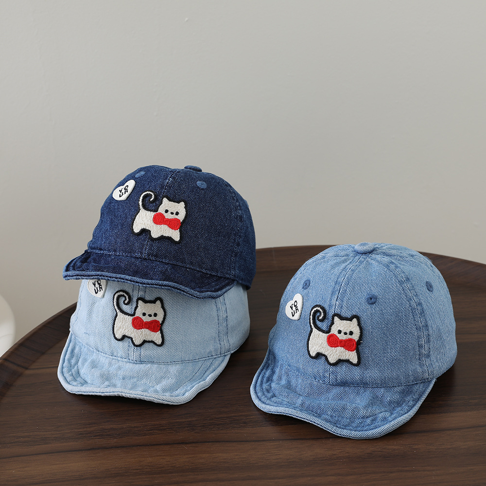 Boné infantil lavável de denim - Embroidery Cat avaliação e preço