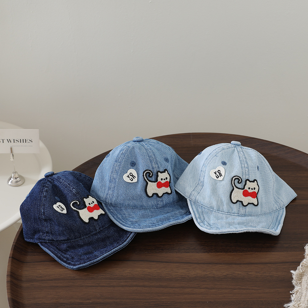 Boné infantil lavável de denim - Embroidery Cat avaliação e preço