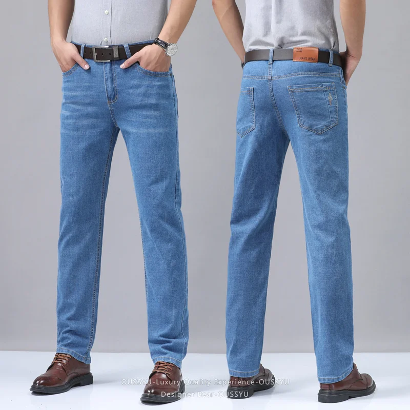 Calças Jeans Masculinas Finas  - Embroidery Effect avaliação e preço
