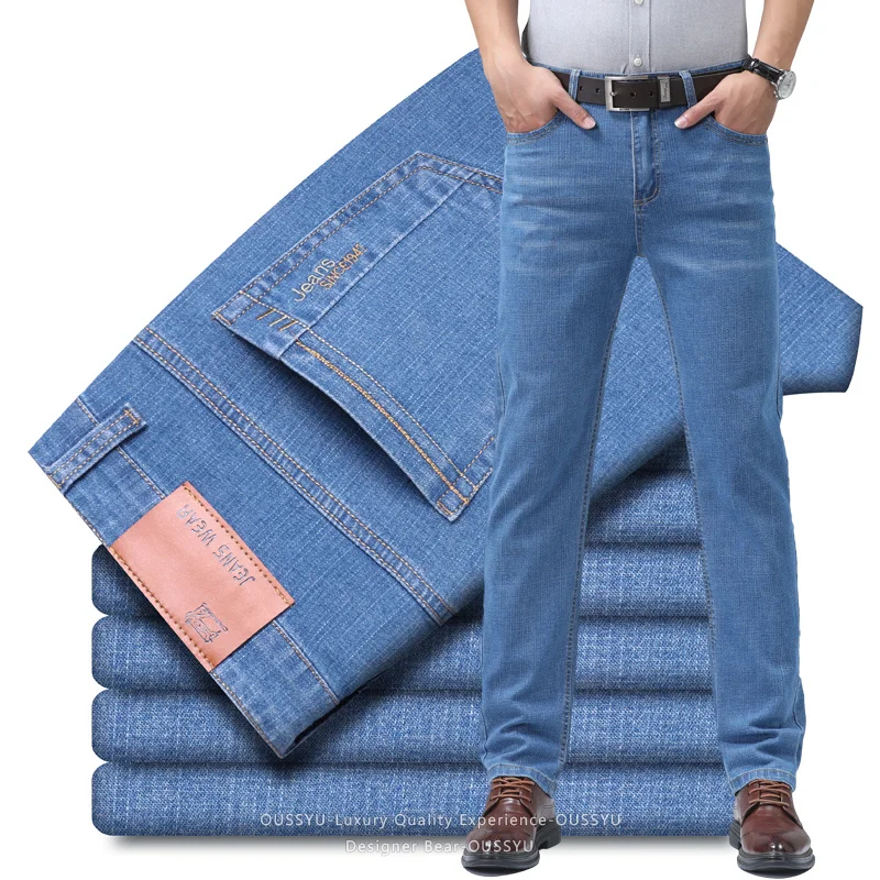 Calças Jeans Masculinas Finas  - Embroidery Effect avaliação e preço