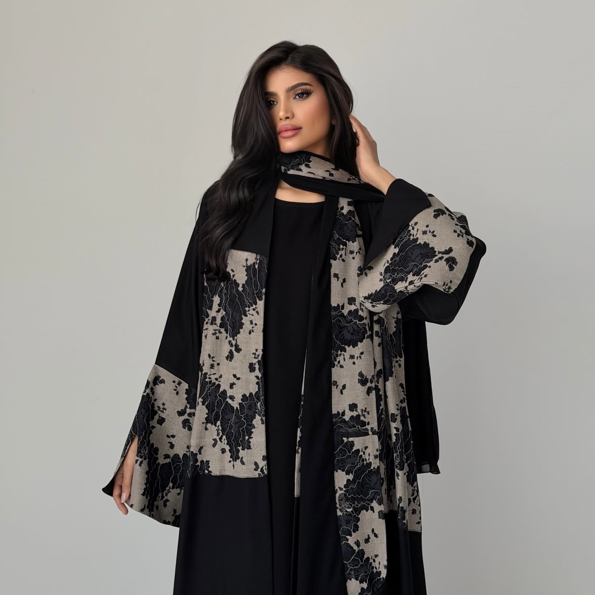 Conjunto de Abaya e Hijab para - Embroidery Hijab avaliação e preço