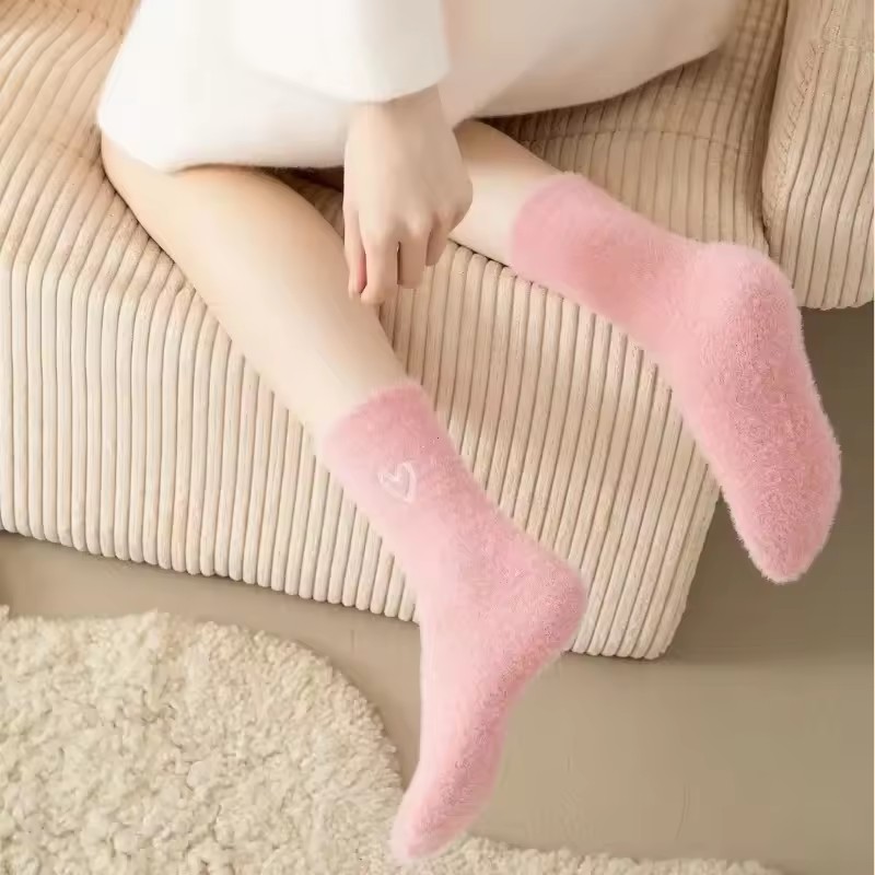 5 pares feminino engrossado me - Embroidery On Socks avaliação e preço