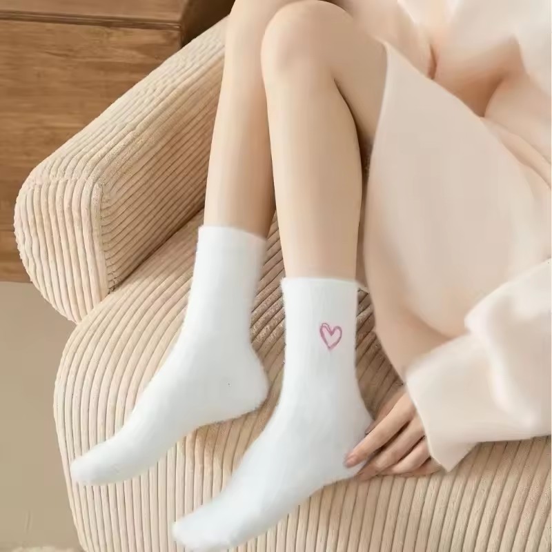 5 pares feminino engrossado me - Embroidery On Socks avaliação e preço